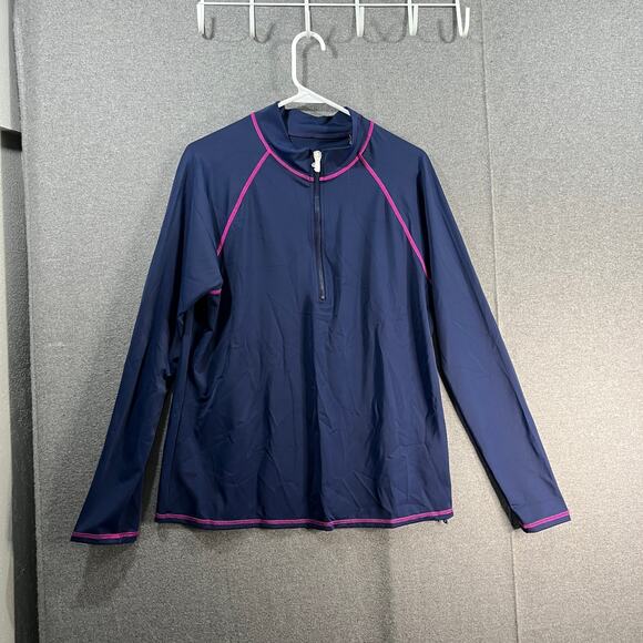 AmberNoon II by Dr. Erum Ilyas UPF 50 Half-Zip Mock-Neck Rash G Nava Size 14 - Picture 1 of 10